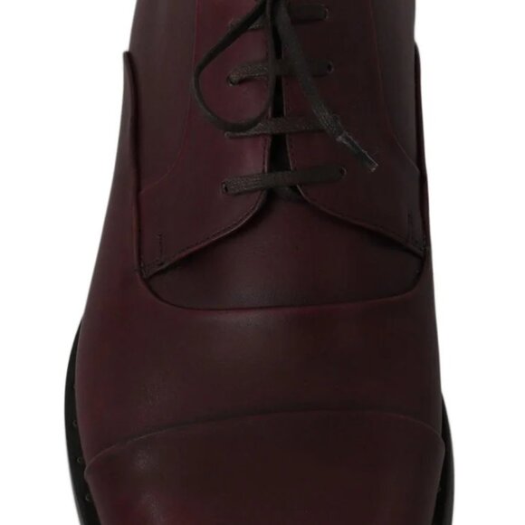DG RED BORDEAUX LEATHER DERBY FORMAL SHOES - Picture 6 of 6